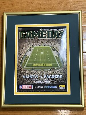 #ad GREEN BAY PACKERS Vs Saints Picture Prof. Framed 2011 NFC NFL Game Day Program $48.99
