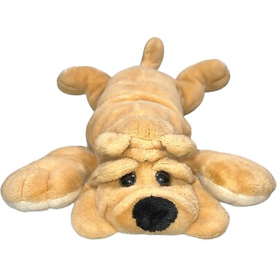 #ad Shar Pei Plush Sharpei Wrinkled Bulldog Laying Stuffed Animal Toy Works 23” $15.99