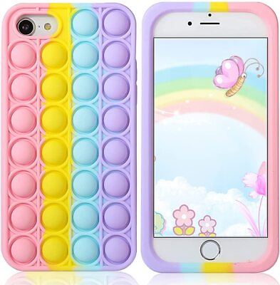 #ad Pop It Phone Case for iPhone 8 7 6Stress Reliever Push Pop Bubble Fidget Toys C $19.99