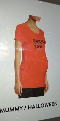 #ad Funny Gift Maternity top Mummy To Be Halloween sz M 8 10 Maternity Shirt Short $10.99