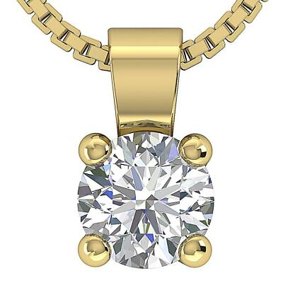 #ad Solitaire Pendant Necklace I1 H 0.70 Ct Genuine Diamond Prong Set 14K White Gold $1499.99