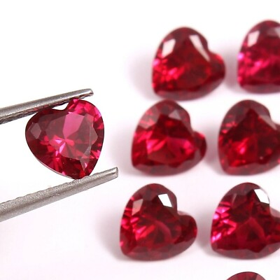 #ad Natural Certified 200 Ct Burmese Red Ruby 19 22 Pcs Loose Heart Cut Gemstone Lot $166.50