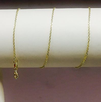 #ad 14k Yellow Gold Oval Cable Link Pendant Chain Necklace 16quot; 1 mm 1.3 grams $98.00