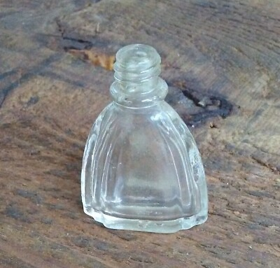 #ad Vintage Perfume Small Glass Screw Top Bottle Empty No Top $11.69