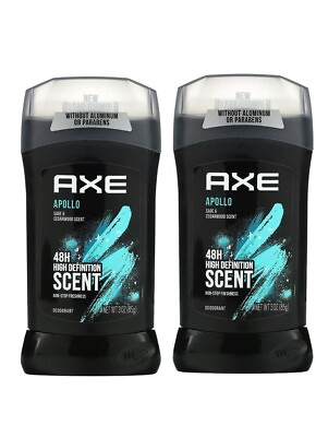 #ad 2x Axe Apollo Deodorant Stick Sage and Cedarwood 3oz Each $14.99