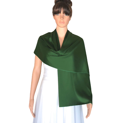 #ad Emerald Green Shawl. Silk Long Scarf. Silk Wrap Scarf. Soft Silk Shawl. $12.59