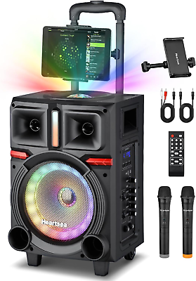 #ad Karaoke Machine with 2 Wireless Microphones for Kids Portable Bluetooth Singing $288.00