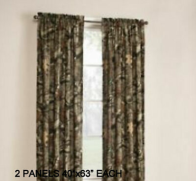#ad Mossy Oak Break Up Infinity Camouflage Print Curtain Panels 40quot;x63quot; Sets Of 2 $30.89