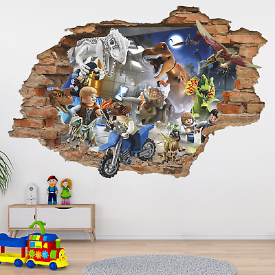 #ad Lego Dinosaur World 3D Wall Decal Toys Wall Sticker Decor $77.55