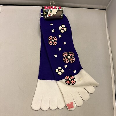 Dolce Women Toe Socks Flowers Butterfly Purple New Unisize $7.98