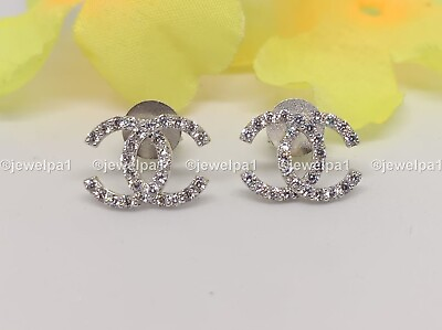#ad Christmas Gift Simulated Diamond Stud Earrings 14K White Gold 2 CT Round Cut $227.13