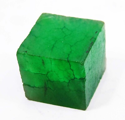 #ad 200 Ct Natural Green Emerald Earth Mind Colombian Cube Rough Raw Gemstone $30.29