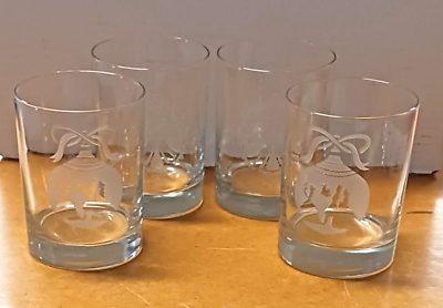 #ad 4 Vint Elegant Cut Glass Crystal Tumblers Christmas On The Rocks Whiskey Glasses $6.00
