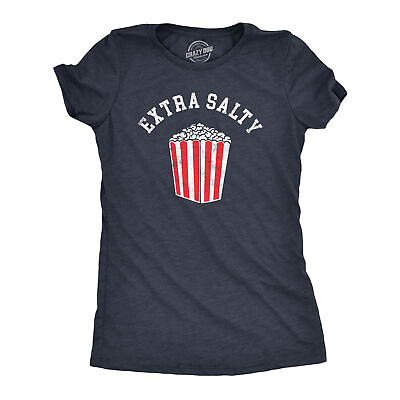 #ad Womens Extra Salty T Shirt Funny Large Popcorn Upset Mad Joke Tee For Ladies $7.70
