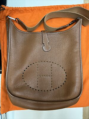 Hermes Evelyne Gen I GM Brown Leather Handbag $2050.00
