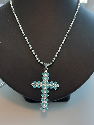 #ad Stunning Diamante Cross Necklace With BALLS. GBP 8.25