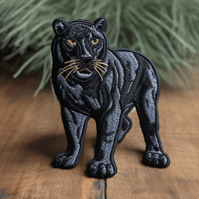 #ad #ad Black Panther iron on PATCH ROARING WILD ANIMAL LION TIGER SOUVENIR APPLIQUE $5.95