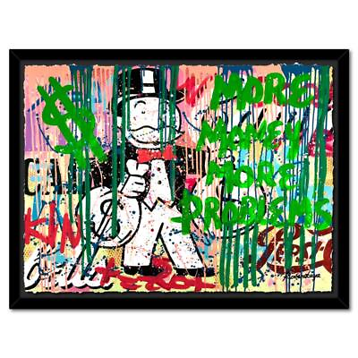 #ad Nastya Rovenskaya quot;Monopoly is Herequot; Framed Unique Mixed Media Hand Signed $2400.00