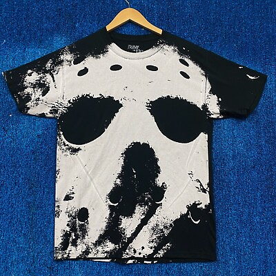 #ad Friday the 13th Big Face Jason Voorhees Mask Horror Tee M $25.00