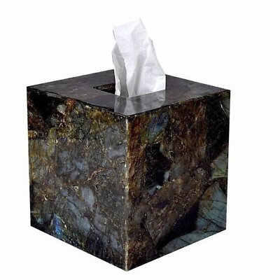 #ad Labradorite Gemstone Tissue Box Cover Kitchen Accessories Box Black Friday Sale $304.29