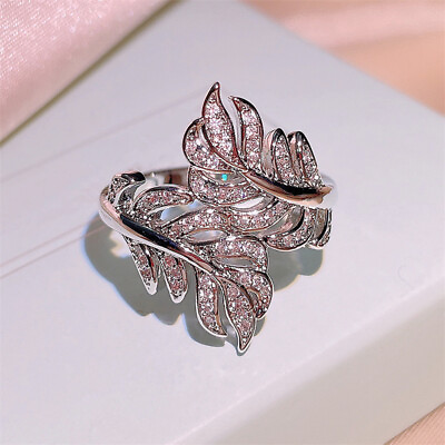 Unique 925 Silver Filled Rings Women Cubic Zirconia Jewelry for Party Size 6 10 C $2.71