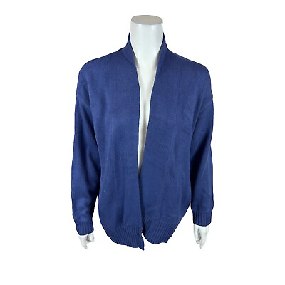 #ad Candace Cameron Bure Regular Novelty Jacquard Open Cardigan Blue Medium Size $99.99