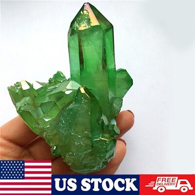 #ad 1x Natural Green Crystal Cluster Quartz Crystal Gem Stone Healing Mineral Reiki $9.99