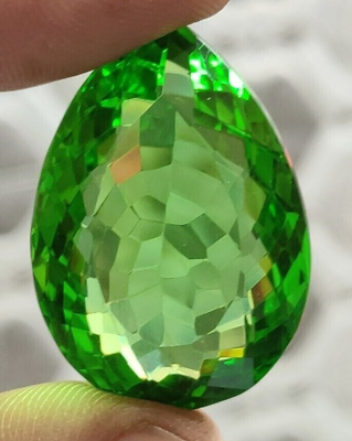 #ad AAA 83.35 Ct. Large Green Peridot Pear Cut Loose Gemstone Gift for Women $18.39