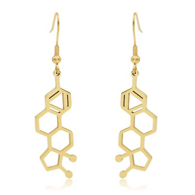 #ad Estrogen Molecule Stainless Steel Dangle Earrings $17.99