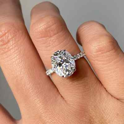 #ad Hidden Halo Sterling Silver 2.20 CT Oval Cut Moissanite Engagement Ring For Her $210.00