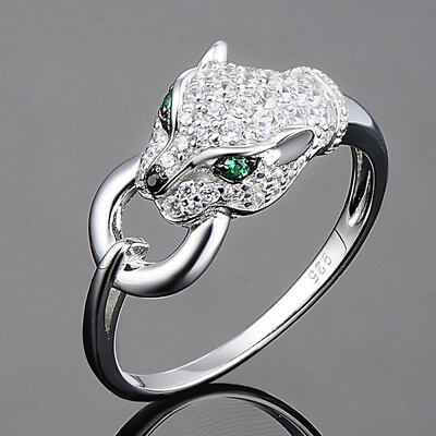 #ad Women Leopard 925 Silver Filled Wedding Ring Cubic Zircon Jewelry Sz 6 10 $3.54