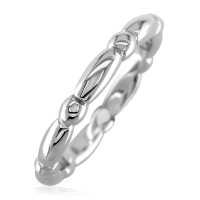 #ad Stackable Bead and Barrel Eternity Band 3mm in 14k White Gold $483.00