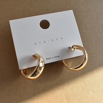 #ad 18K Gold Plated Chunky Hoop Earrings for WomenGold Hoop EarringsJewelry Gifts $11.99