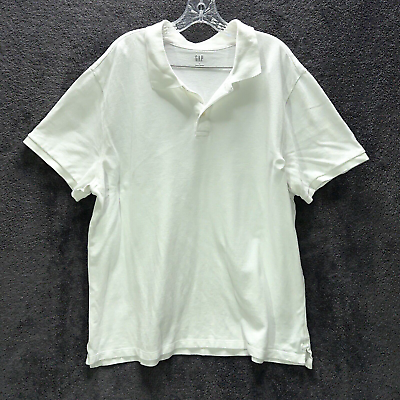 #ad GAP White Basic Pique Womans Size XXL 2XL Casual Polo Golf Cotton Shirt Tee $12.79