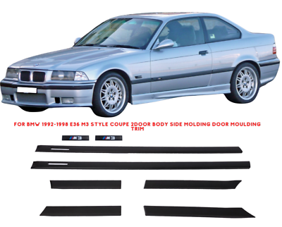 #ad For BMW 1992 1998 E36 M3 style COUPE 2Door BODY SIDE MOLDING Door MOULDING TRIM $116.90