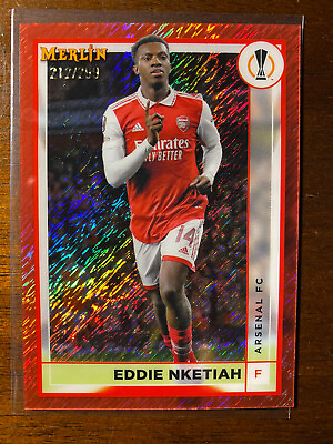 #ad 2022 23 Topps Chrome Merlin UEFA Eddie Nketiah #13 Rose Gold Shimmer 299 $5.99