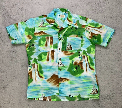 #ad Waikiki Holiday Mens Aloha Shirt XL Polynesian Hawaiin Tiki Luau Vintage NO TAGS $49.95