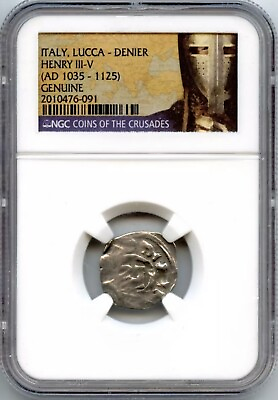 #ad AUTHENTIC 11th Century Reale Crusaders Italian Silver Coin Templar Cross NGC $99.99