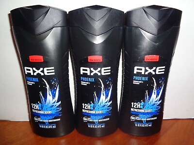 Lot 3 Axe Men Phoenix Crushed Mint amp; Rosemary Scent Clean amp; Cool Body Wash 16 oz $16.95
