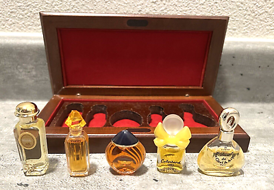 Women#x27;s Perfume Mini Travel Wood Collector Perfume Keepsake Box Boucheron Vintag $73.25