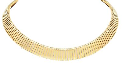 #ad Bulgari 18 Karat Yellow Gold Vintage Tubogas Collar Necklace $20680.00