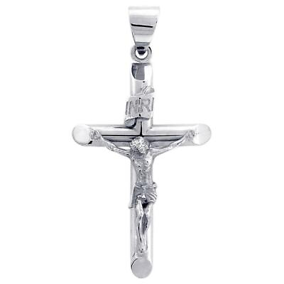 #ad 43mm Inri Jesus Crucifix Cross Charm in Sterling Silver $290.00
