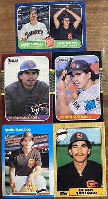 #ad 1986 ‘87 BENITO ‘BENNY’ SANTIAGO 5 CARD ROOKIE LOT * 5X ALL STAR * 3X GOLD GLOVE $4.55