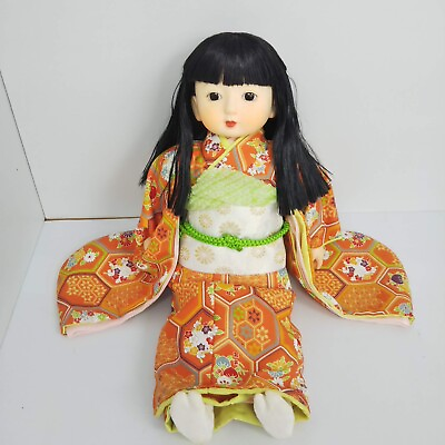 #ad Vintage Japanese Ichimatsu doll Girl Dark Bob Hair lovely face $99.99