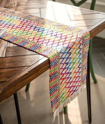 #ad Colorful Woven Bohemian Style Table Runner $35.00