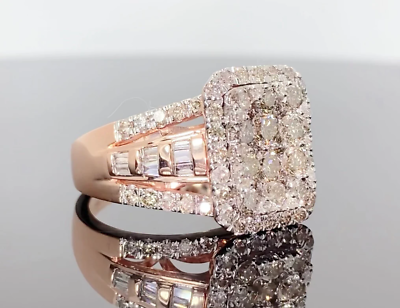 #ad 10K ROSE GOLD 2.25 CARAT REAL DIAMOND ENGAGEMENT RING WEDDING RING BRIDAL $1040.00
