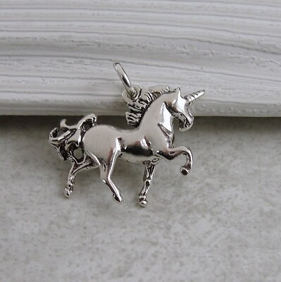 #ad 925 Sterling Silver Unicorn Charm Flying Horse Fairytale Unicorn Gift Jewelry $18.95