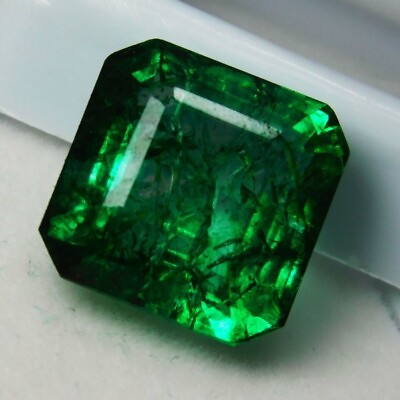 #ad 10 Ct Natural Untreated Square Green Colombian Emerald Certified Loose Gemstone $15.38