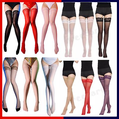 #ad Lady#x27;s Lace Top Stay Up Thigh High Stockings Sexy Pantyhose Socks For Women $3.36
