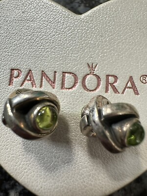 #ad PANDORA ALE Eye of the Storm Charms or Spacers Sterling Light Green Zirconia 2 $28.99